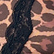 Leopard Lace‑Trim Split‑Hem Bow Slip Night Dress & Thong