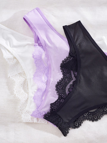 Sexy Women's Milk Silk Butterfly  Lace Panty
