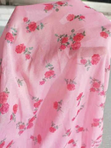Women's Cherry Mesh Floral Long Dress & Thong Set