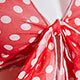 Women's Red Polka Dot Mesh Top Skirt & Thong Lingerie Set